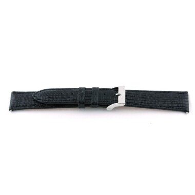 Lederband für Uhren in Schwarz & Uhrenarmband Universal D160 Lizard Leder