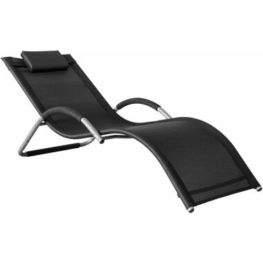 OGS38-SCH Sonnenliege Gartenliege Relaxstuhl Liegestuhl mit Kopfkissen