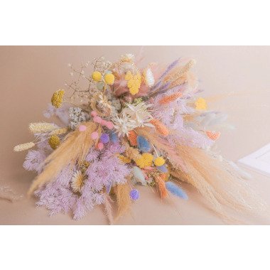 Pastell Regenbogen Boho Hochzeitsstrauß/Wildblumen