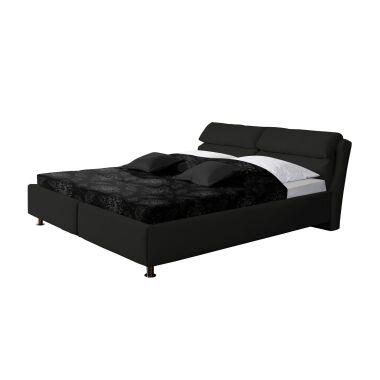 Polsterbett mit Bettkasten 140x200 cm schwarz