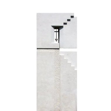 Schmuckurne & Urnengrabstein modern mit Stufen Muster Matera