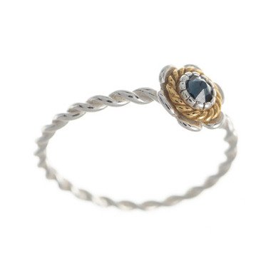 SIGO Ring 925 Silber Trachtenschmuck Zirkonia blau