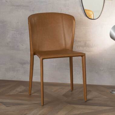 Stühle in Braun Kunstleder modern (2er Set)