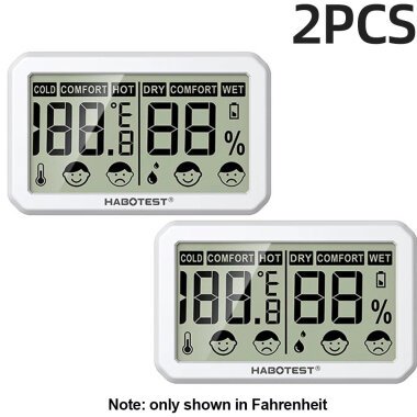 2Pcs HABOTEST HT681 Thermometer Hygrometer