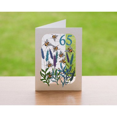 65 Geburtstagskarte Biene, Lasercut Karte