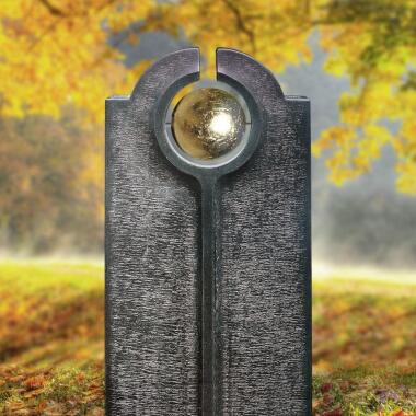 Ausgefallener Grabstein mit Kugel & Moderner Granit Urnengrabstein mit