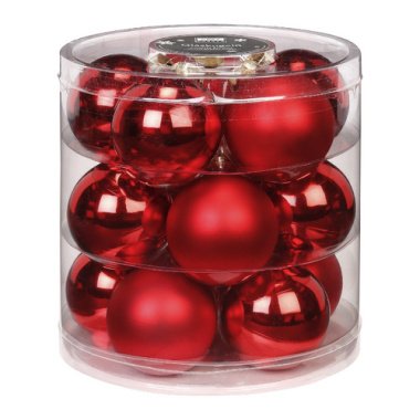 CASAYA Weihnachtskugeln, Ø: 6 cm, Glas rot