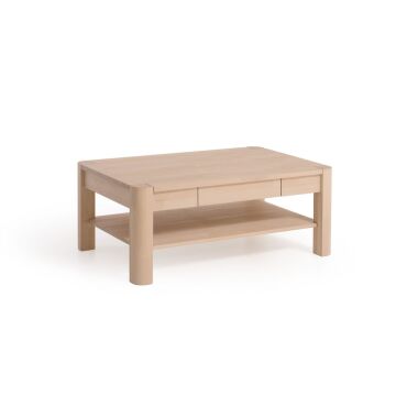 Couchtisch Tisch mit Schublade XAVIER Eiche Massivholz 110x70 cm