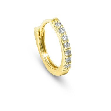 Diamant Hoop Aus 14K Solid Gold Kreole Echtgold Konfliktfreie Diamanten