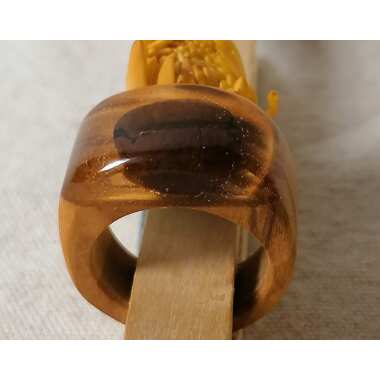 Fingerring Ring Harz Holz Gold Bernstein Pfeffer