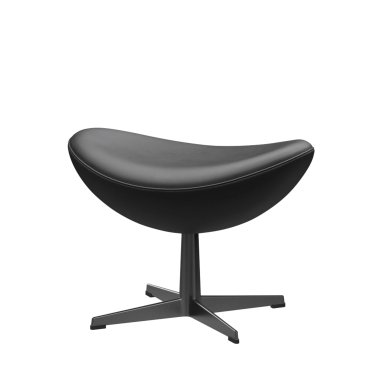 Fritz Hansen Egg Chair Fußhocker Essential Leder schwarz Gestell black