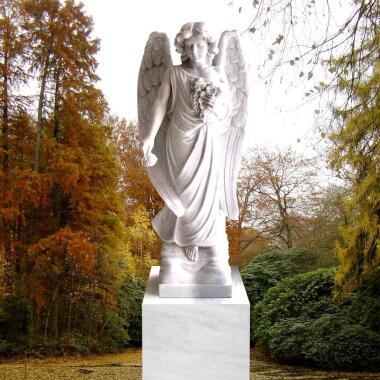 Grabstein aus Marmor aus Marmor & Stilvoller Marmor Engel für Einzelgrab