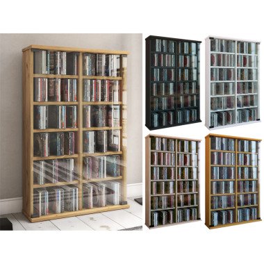 Holz CD-Ständer aus Holz & VCM Holz CD DVD Stand Regal Schrank Aufbewahrung
