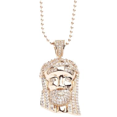 Iced Out Bling Micro Pave Kette MINI JESUS