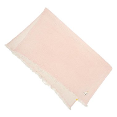 Kinder-Strickdecke Decke mit Fransen rosa