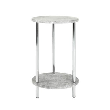 Runder Tisch in Grau & Beistelltisch rund MARBURG II 30 cm Holznachbildung grau