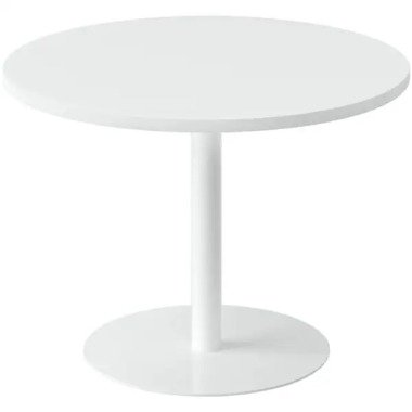 Säulentisch in Weiß & Lounge-Tisch rund, Ø 800 mm weiß