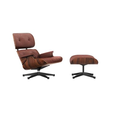 Vitra Lounge Chair & Ottoman neue Maße poliert/Seiten schwarz Gleiter Ha