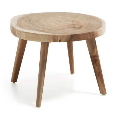 Baumscheiben Tisch & Holz Beistelltisch aus Suar Massivholz Naturfarben