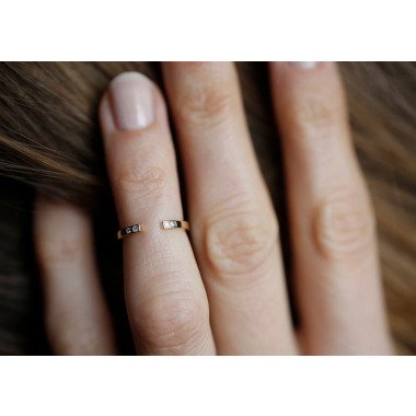 Diamant Knuckle Ring, Offener Ehering, Einfacher Manschettenring, Prinzessin