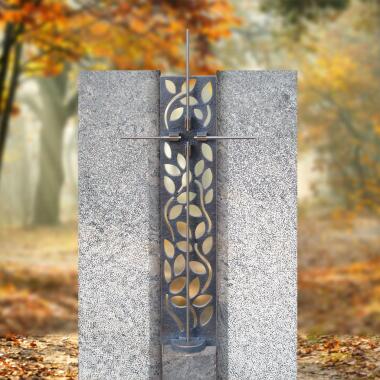 Doppelgrabmal mit Grabkreuz Ornament in Bronze Forges Grande