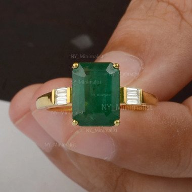 Echte 4.50 Ct. Emerald Cut Smaragd Edelstein