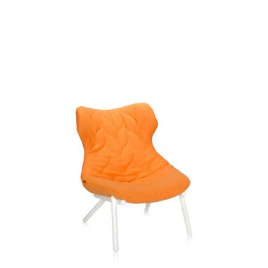Kartell - Foliage Sessel - Gestell weiß - Wollstoff orange