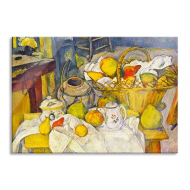 Paul Czanne Stillleben mit Korb, Glasbild Gre 60x40 cm