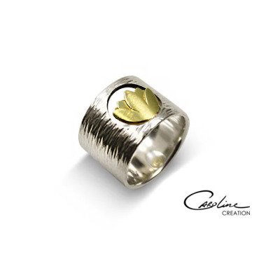 Ring | Goldener Lotos Gold Silber