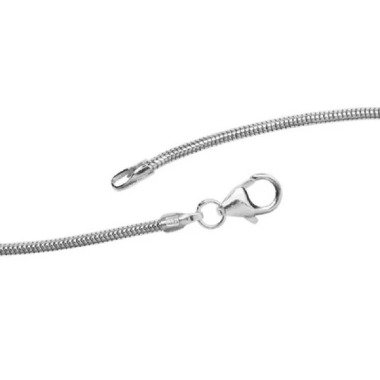 Schlangenkette 925 Silber 1,0 mm 42 cm Halskette Kette Silberkette Karabiner CJ
