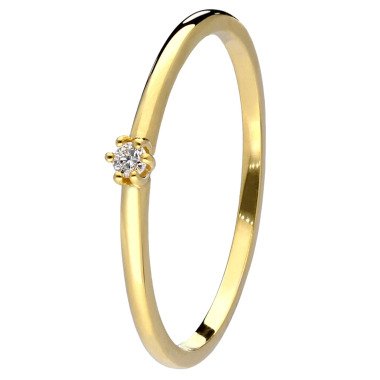 trendor 41570 Damen-Diamantring Gold 585/14K