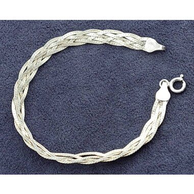 18 cm Wunderschönes 925Er Silber Armband Geflochten Schlangenkette