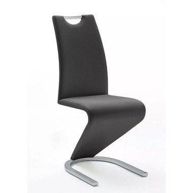 2 x Stuhl Amado Leder schwarz Schwingstuhl