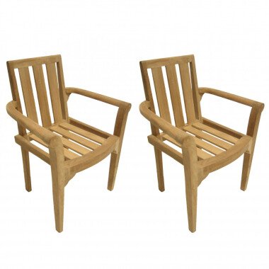 2er Set klappbare Gartenstühle aus Teakholz