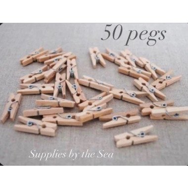 50 Mini Holzklammern, Rustikales Diy, Kunst