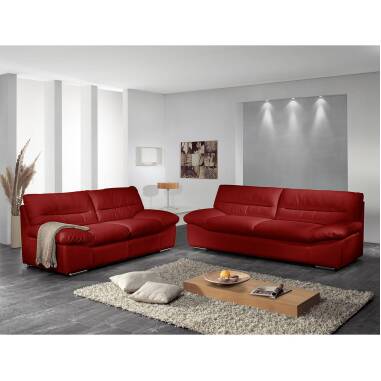Cotta Sofa Doug 2-Sitzer Rot Echtleder 198x87x100