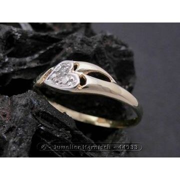 Gold Ring romantisch Gold 585 bicolor Diamant Goldring Gr. 5