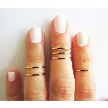 Gold Ring, Stapelringe, Knuckle Ringe, Glänzende Bänder, Set Von 6 Stapel