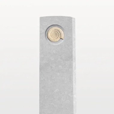 Kalkstein Grabstein mit Ammonit / Einzelgrab Memoria Origo