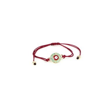 Kordel Evil Eye Plättchen Türkis Rot Gold Perle Armband/Fußkette Tinylittlepi