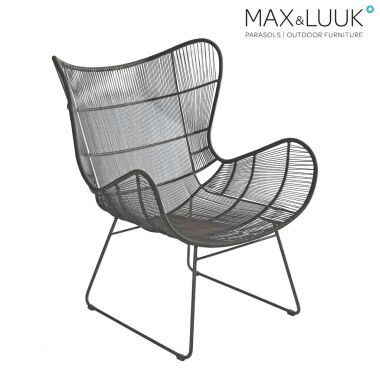 Sessel Landhausstil & Eleganter Ohrensessel in grau von Max & Luuk mit geflochtener Sitzschale