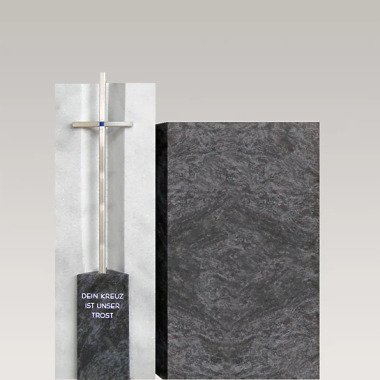 Urnengrabstein mit Kreuz & Urnengrabmal modern Granit & Marmor mit Kreuz Sora
