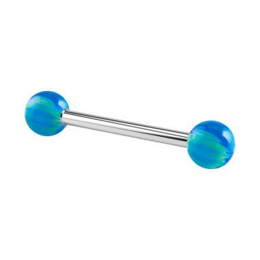 Barbell Piercing in Blau & Barbell mit Kugeln, Chirurgenstahl/Acryl, blau