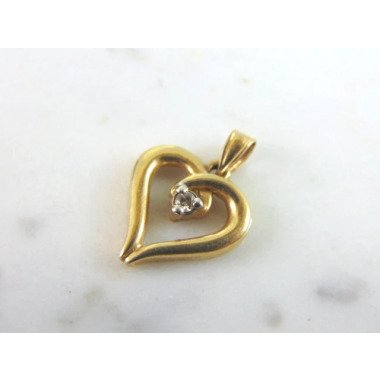 Damen Vintage Nachlass 10K Gold Diamant Herz