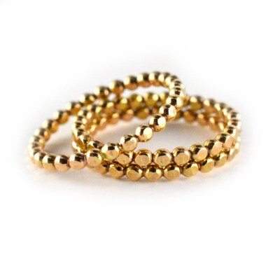 Gold Stapelring, Perlenring, Stapelbarer Midi Ring Einzelring Strbead