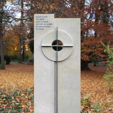 Grabstein für Einzelgrab aus Edelstahl & Grabdenkmal Naturstein modern