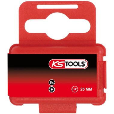 Ks tools 1/4 Bit Innensechskant,Bohrung,25mm,2,5mm,5er