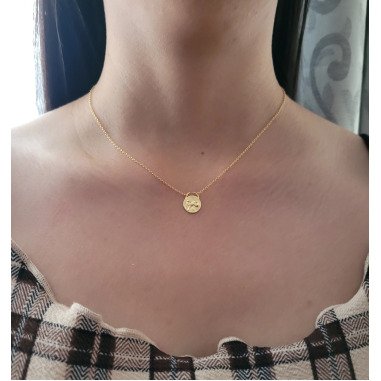 Medaillon-Kette aus Metall & Gold Halskette Mit Fuchs Medaillon Vergoldete