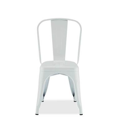 Metallküchenstuhl in Weiß & Metallstühle in Weiß Industriedesign (4er Set)