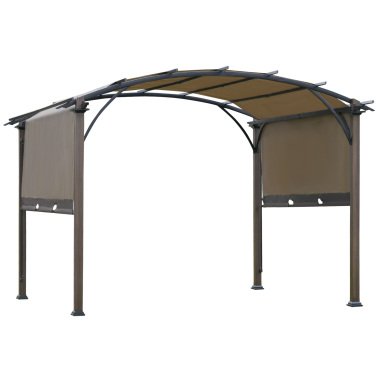 Outsunny Pavillon Pergola mit einstellbarem Stoffdach UV+50 Überdachung Wasserfe